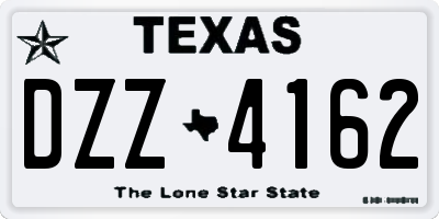 TX license plate DZZ4162