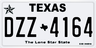 TX license plate DZZ4164