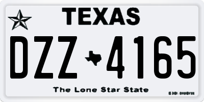 TX license plate DZZ4165