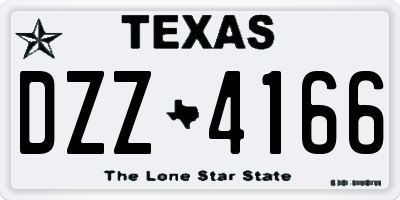 TX license plate DZZ4166