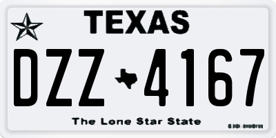 TX license plate DZZ4167