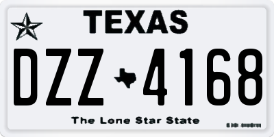 TX license plate DZZ4168