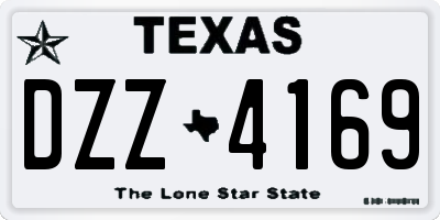 TX license plate DZZ4169