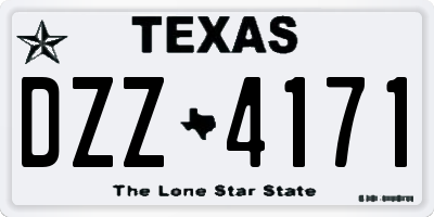 TX license plate DZZ4171