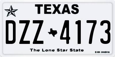 TX license plate DZZ4173