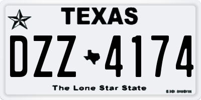 TX license plate DZZ4174