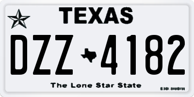 TX license plate DZZ4182