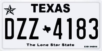 TX license plate DZZ4183