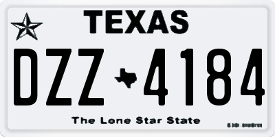 TX license plate DZZ4184