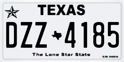 TX license plate DZZ4185