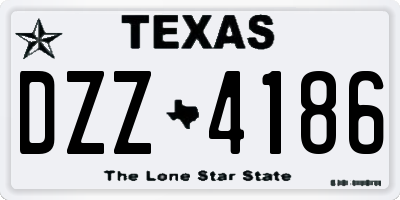 TX license plate DZZ4186