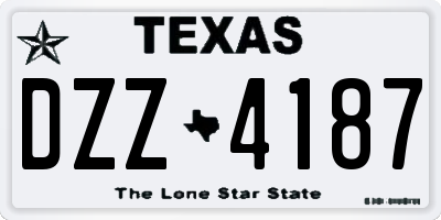 TX license plate DZZ4187