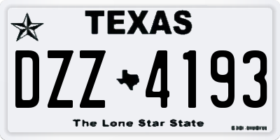 TX license plate DZZ4193