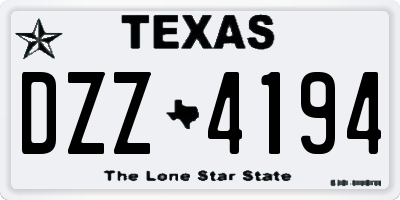 TX license plate DZZ4194