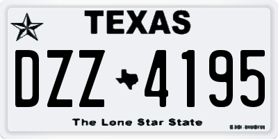 TX license plate DZZ4195