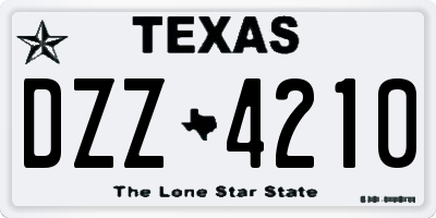 TX license plate DZZ4210