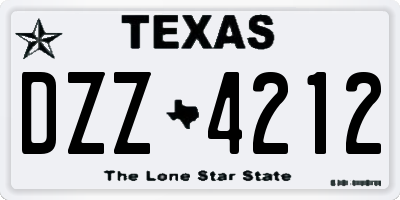 TX license plate DZZ4212