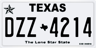 TX license plate DZZ4214