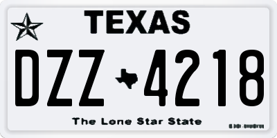 TX license plate DZZ4218