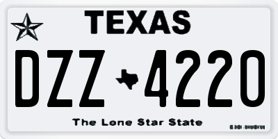 TX license plate DZZ4220