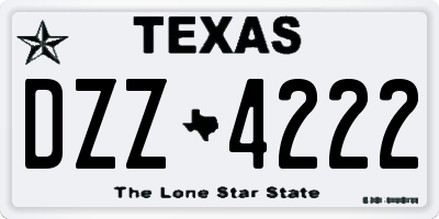 TX license plate DZZ4222