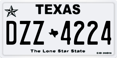 TX license plate DZZ4224