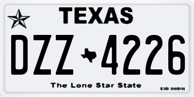 TX license plate DZZ4226