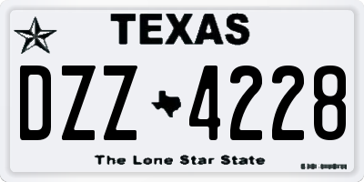 TX license plate DZZ4228