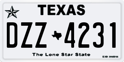 TX license plate DZZ4231