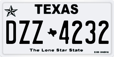 TX license plate DZZ4232