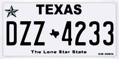 TX license plate DZZ4233