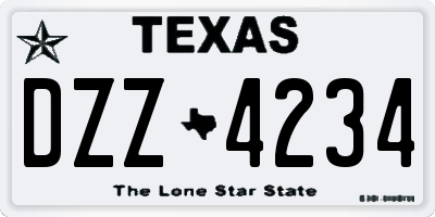 TX license plate DZZ4234