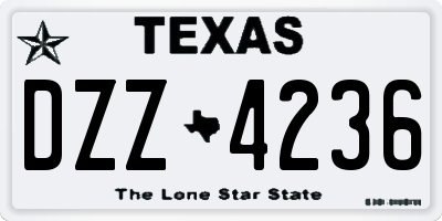 TX license plate DZZ4236