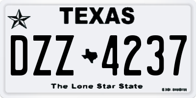 TX license plate DZZ4237