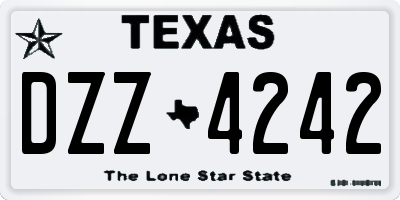 TX license plate DZZ4242