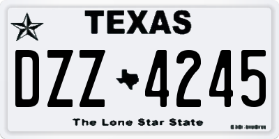 TX license plate DZZ4245