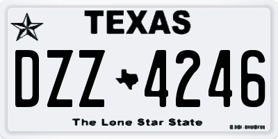 TX license plate DZZ4246