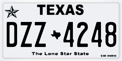 TX license plate DZZ4248