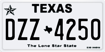 TX license plate DZZ4250