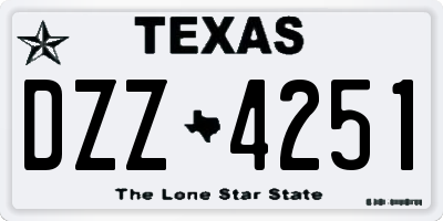 TX license plate DZZ4251