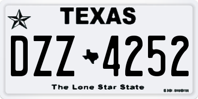 TX license plate DZZ4252