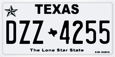 TX license plate DZZ4255