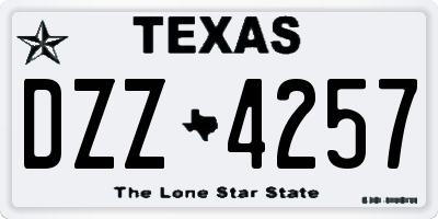 TX license plate DZZ4257