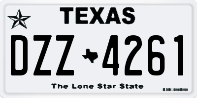 TX license plate DZZ4261