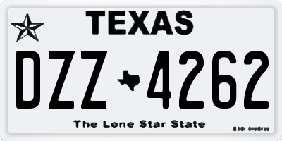 TX license plate DZZ4262