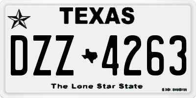 TX license plate DZZ4263