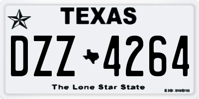 TX license plate DZZ4264