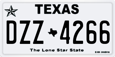 TX license plate DZZ4266