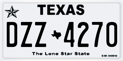 TX license plate DZZ4270