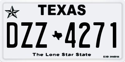 TX license plate DZZ4271